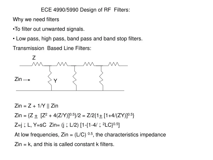 ece 4990 5990 design of rf filters why we need