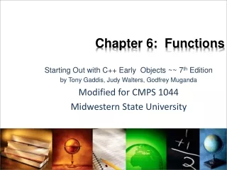 Chapter 6:  Functions