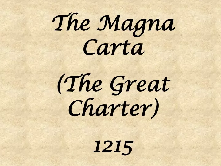 the magna carta the great charter 1215