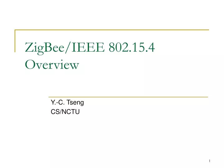 zigbee ieee 802 15 4 overview