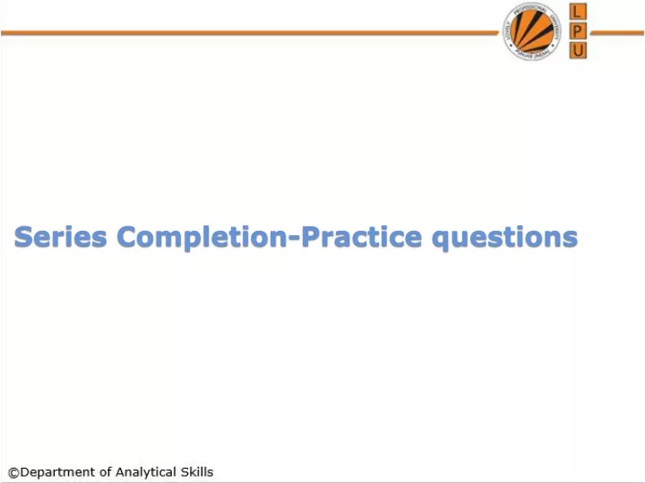 series completion practice questions