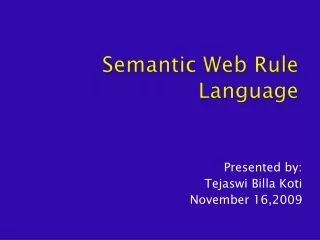Semantic Web Rule Language