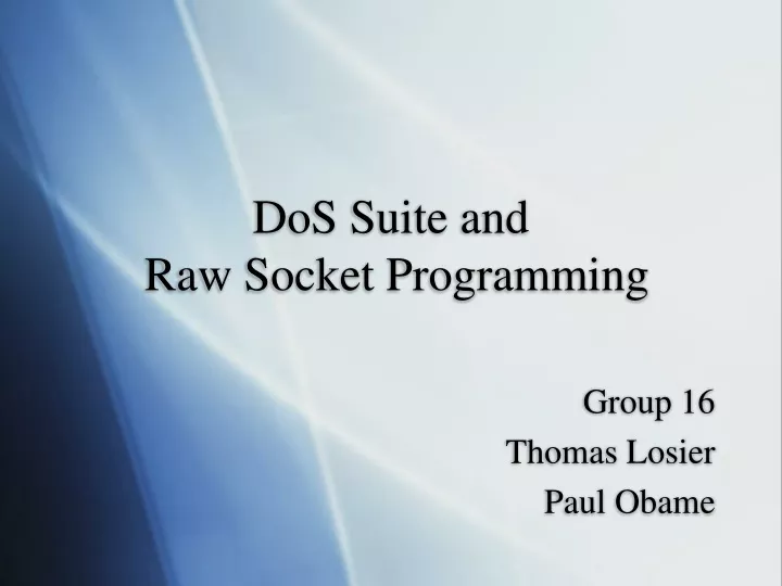 dos suite and raw socket programming