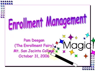 Pam Deegan (The Enrollment Fairy) Mt. San Jacinto College October 31, 2006