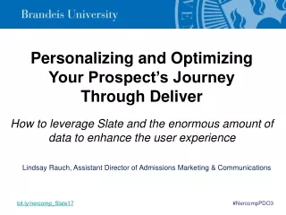 Personalizing and Optimizing Your Prospect’s Journey Through Deliver