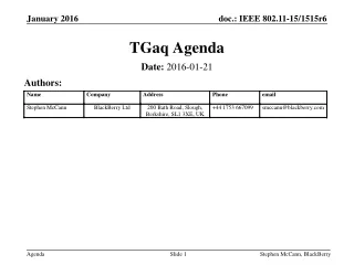 TGaq Agenda