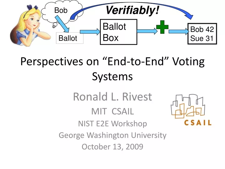 perspectives on end to end voting systems