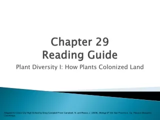 Chapter 29  Reading Guide
