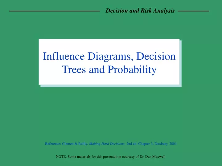 influence diagrams decision trees and probability