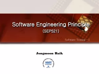 Software Engineering Principle (SEP521)