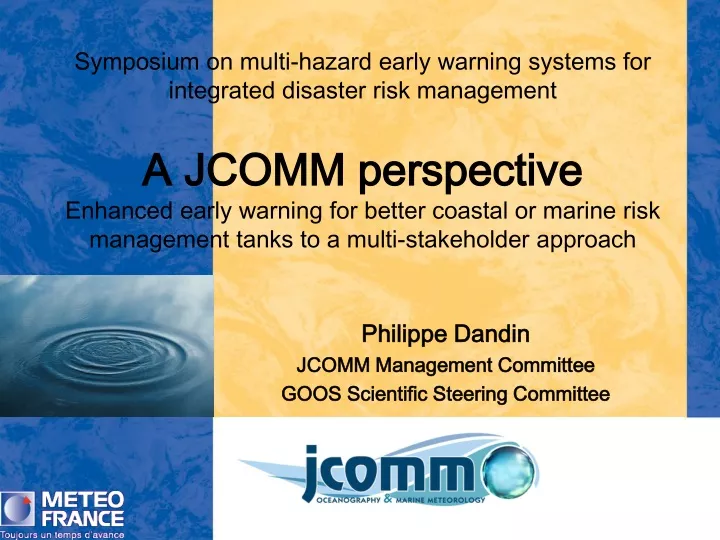 symposium on multi hazard early warning systems