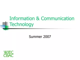Information &amp; Communication Technology