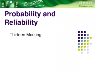 Probability and Reliability