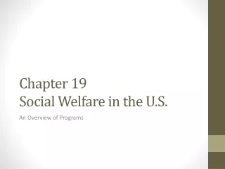 Chapter 19 Social Welfare in the U.S.