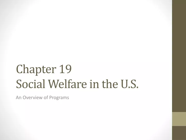 chapter 19 social welfare in the u s