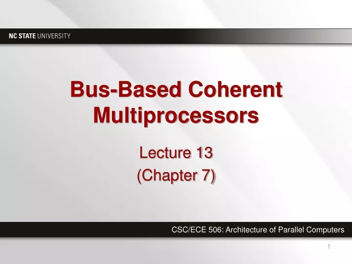 bus based coherent multiprocessors