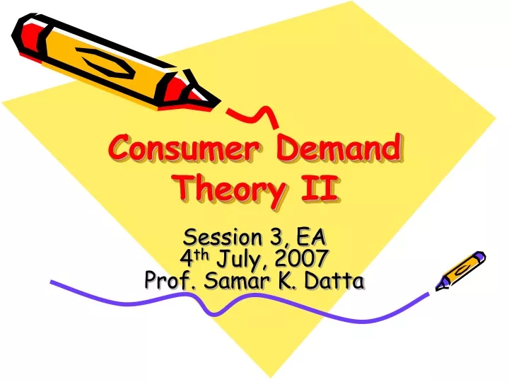 consumer demand theory ii