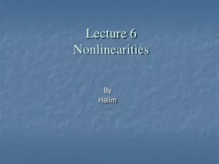 Lecture 6  Nonlinearities