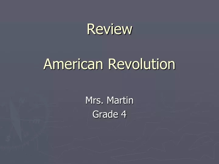 review american revolution