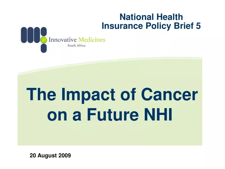 the impact of cancer on a future nhi