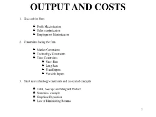 OUTPUT AND COSTS