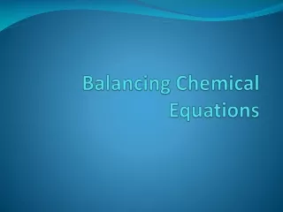 Balancing Chemical Equations