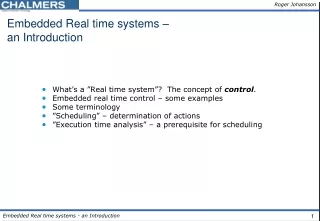 Embedded Real time systems – an Introduction