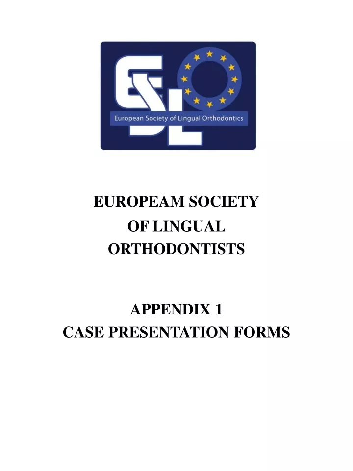 europeam society of lingual orthodontists