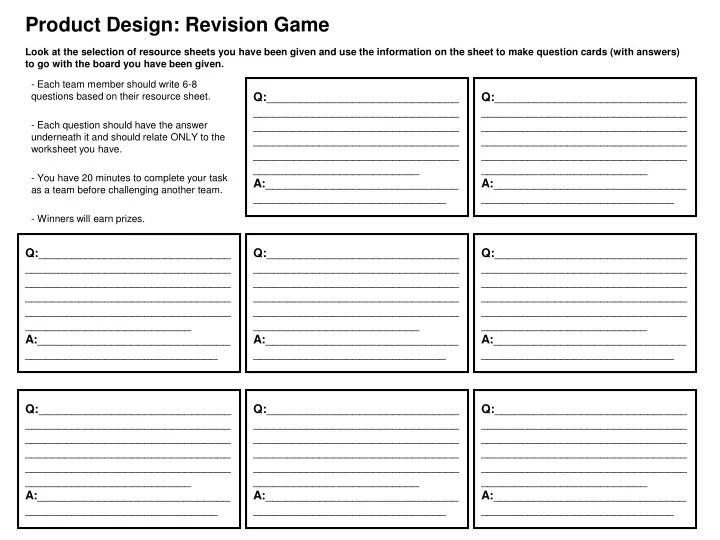 product design revision game