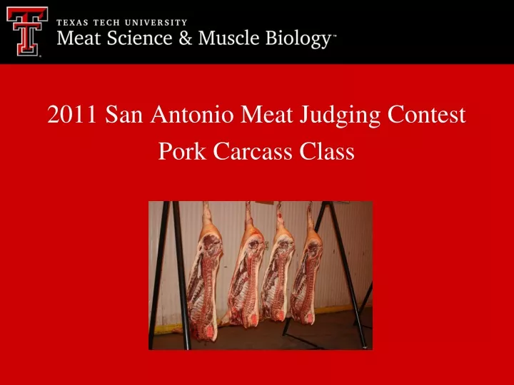 2011 san antonio meat judging contest pork carcass class