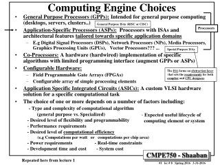 Computing Engine Choices