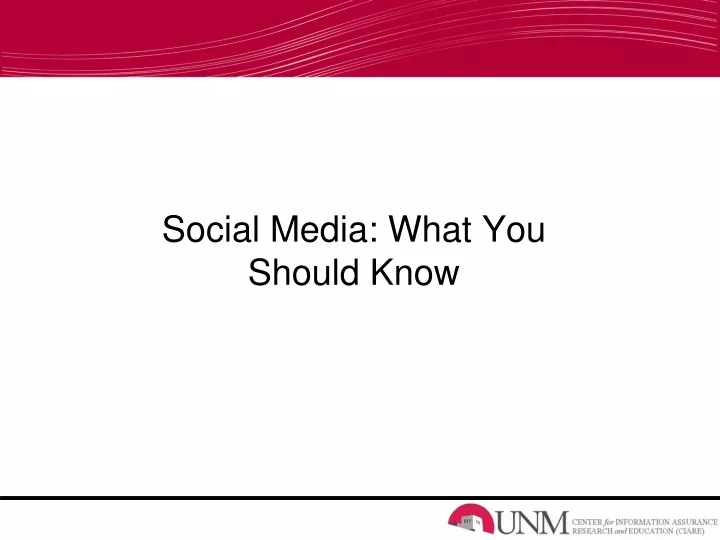 social media what you should know