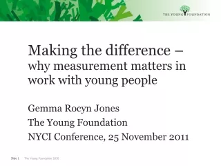 Making the difference –  why measurement matters in work with young people Gemma Rocyn Jones