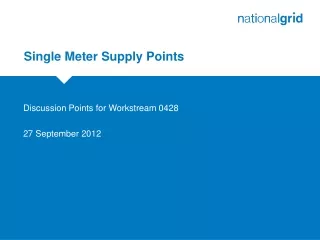 Single Meter Supply Points