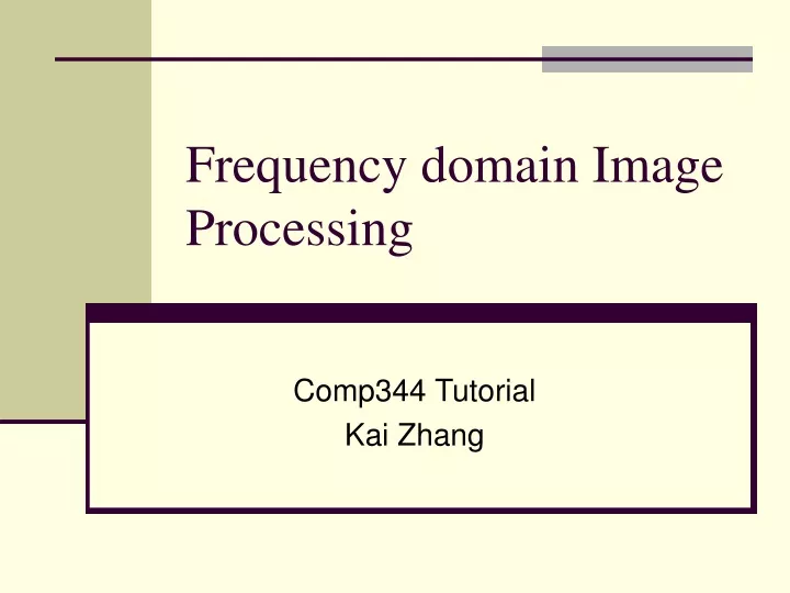 frequency domain image processing