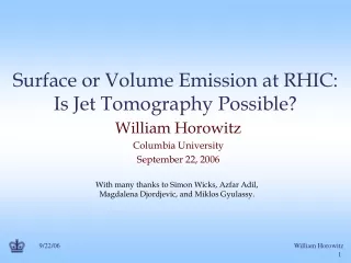 Surface or Volume Emission at RHIC: Is Jet Tomography Possible?
