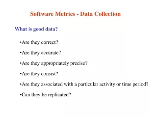 Software Metrics - Data Collection