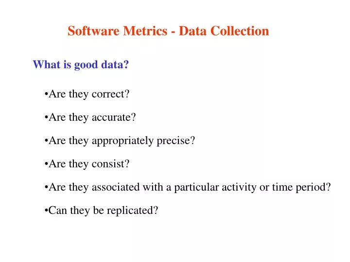 software metrics data collection