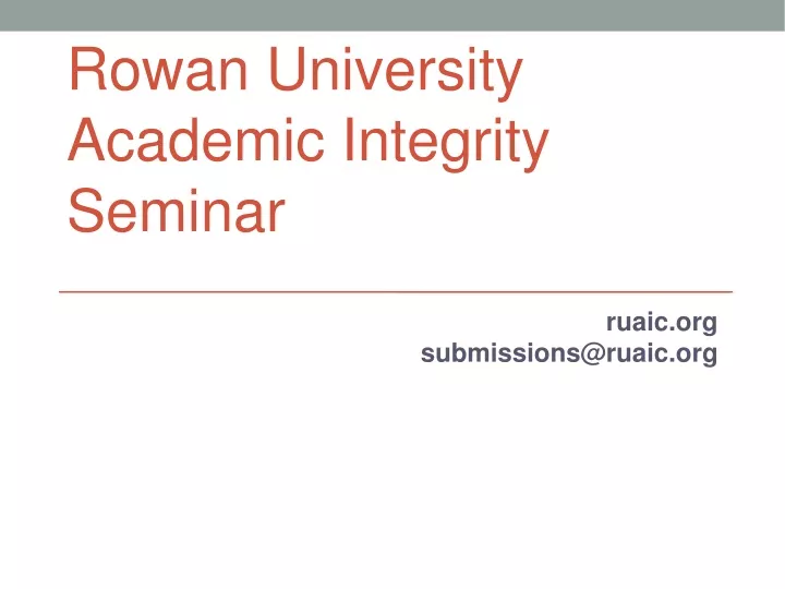 rowan university academic integrity seminar