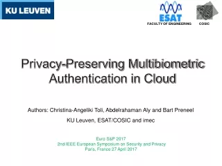 Privacy-Preserving Multibiometric Authentication in Cloud