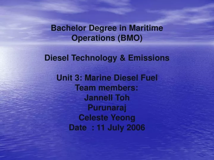 bachelor degree in maritime operations bmo diesel