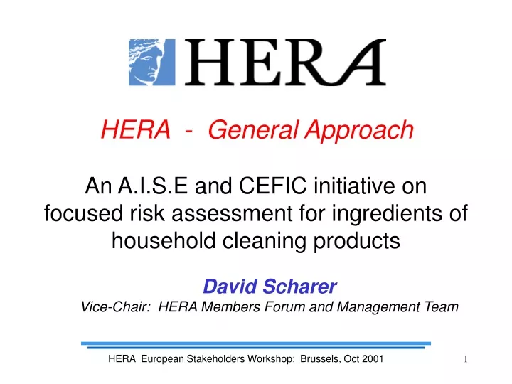 hera general approach an a i s e and cefic