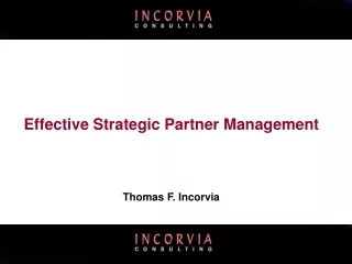 Effective Strategic Partner Management