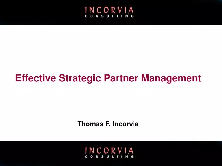 effective strategic partner management