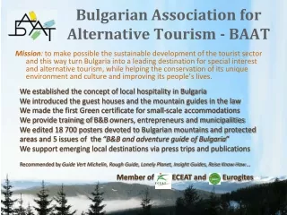 Bulgarian Association for Alternative Tourism - BAAT