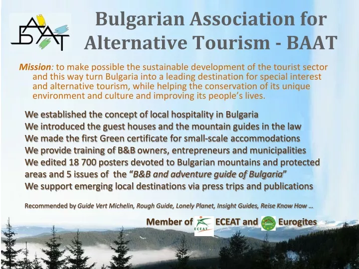 bulgarian association for alternative tourism baat