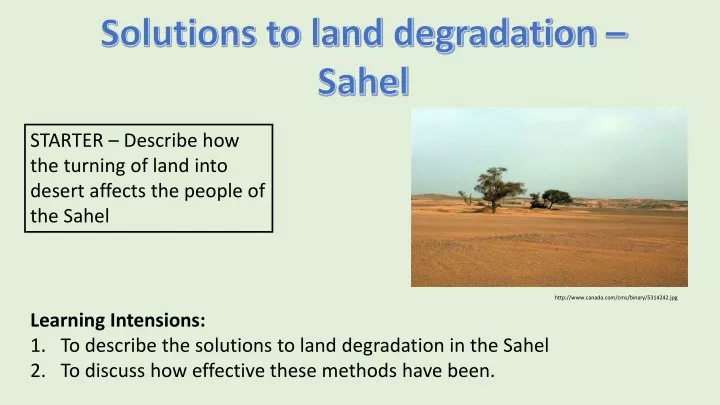 solutions to land degradation sahel