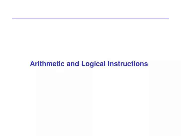arithmetic and logical instructions