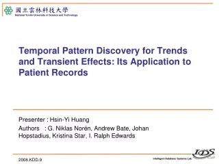 Temporal Pattern Discovery for Trends and Transient Effects: Its Application to Patient Records