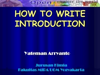 HOW TO  WRITE INTRODUCTION